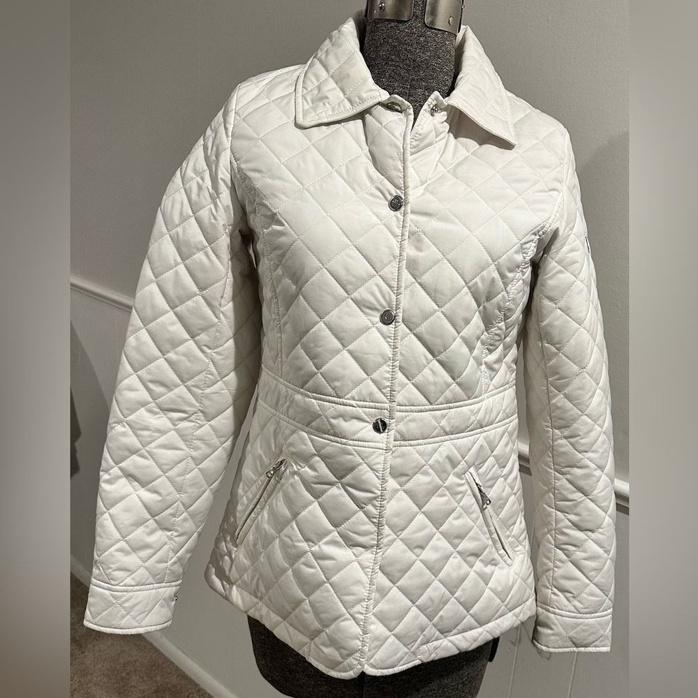 Ralph Lauren, cream puffer coat.